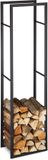 Relaxdays brandhoutrek binnen - 170 x 44,5 x 30 cm - open haard - staal - zwart