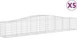 vidaXL Gabions - 5 pièces - Courbé - 400x50x60/80 cm - Fer galvanisé