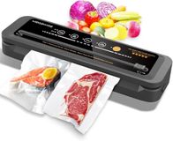 MEGAWISE Vacuümzuiger, 80 kPa zuigkracht, zakken en snijder inbegrepen, compacte one-touch automatische voedselsealer met extern vacuümsysteem, 'Dry' en 'Moist' modus voor alle besparingsbehoeften