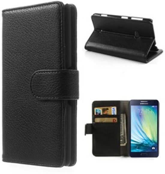 Smart Samsung Galaxy A7 Portemonnee Hoesje Case Zwart