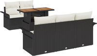 vidaXL Tuinbank Set 5-zits Zwart Polywood
