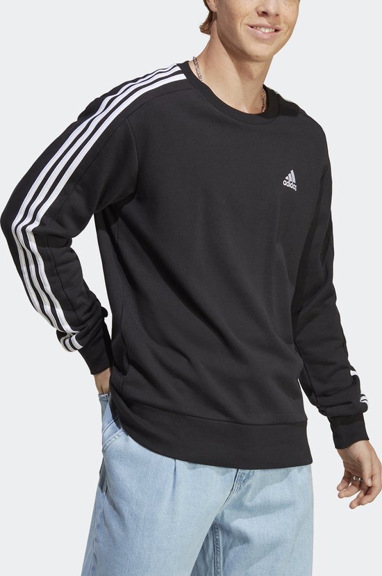 adidas Sportswear Essentials French Terry 3-Stripes Sweatshirt - Heren - Zwart- L