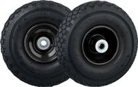 Merkloos Relaxdays Steekwagenwiel 3.00-4, set van 2, luchtbanden, stalen velg, 100 kg, zwart