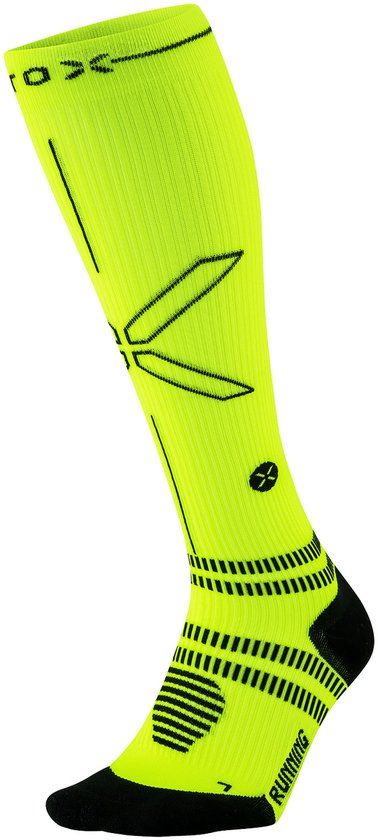 STOX Energy Socks Hardloopsokken Dames - Compressiekousen - Compressie Sokken Hardlopen - Sportsokken Geel - Maat S: 36-38 - 1 Paar