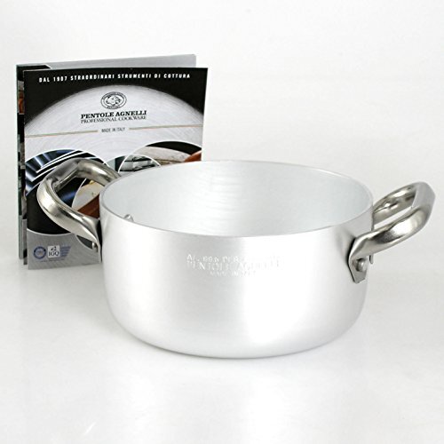 Pentole Agnelli Agnelli Casserole Hoog in Aluminium, 2 RVS Handgrepen, Zilver