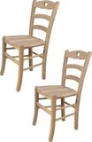 t m c s Tommychairs Cuore - Eetkamerstoelen - Set van 2 - Naturel - Hout