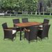 vidaXL 7-delige tuinset met kussens, polyrattan, zwart