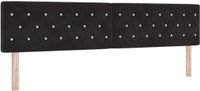 vidaXL Hoofdbord met LED-stripverlichting Zwart 200 cm Fluweel