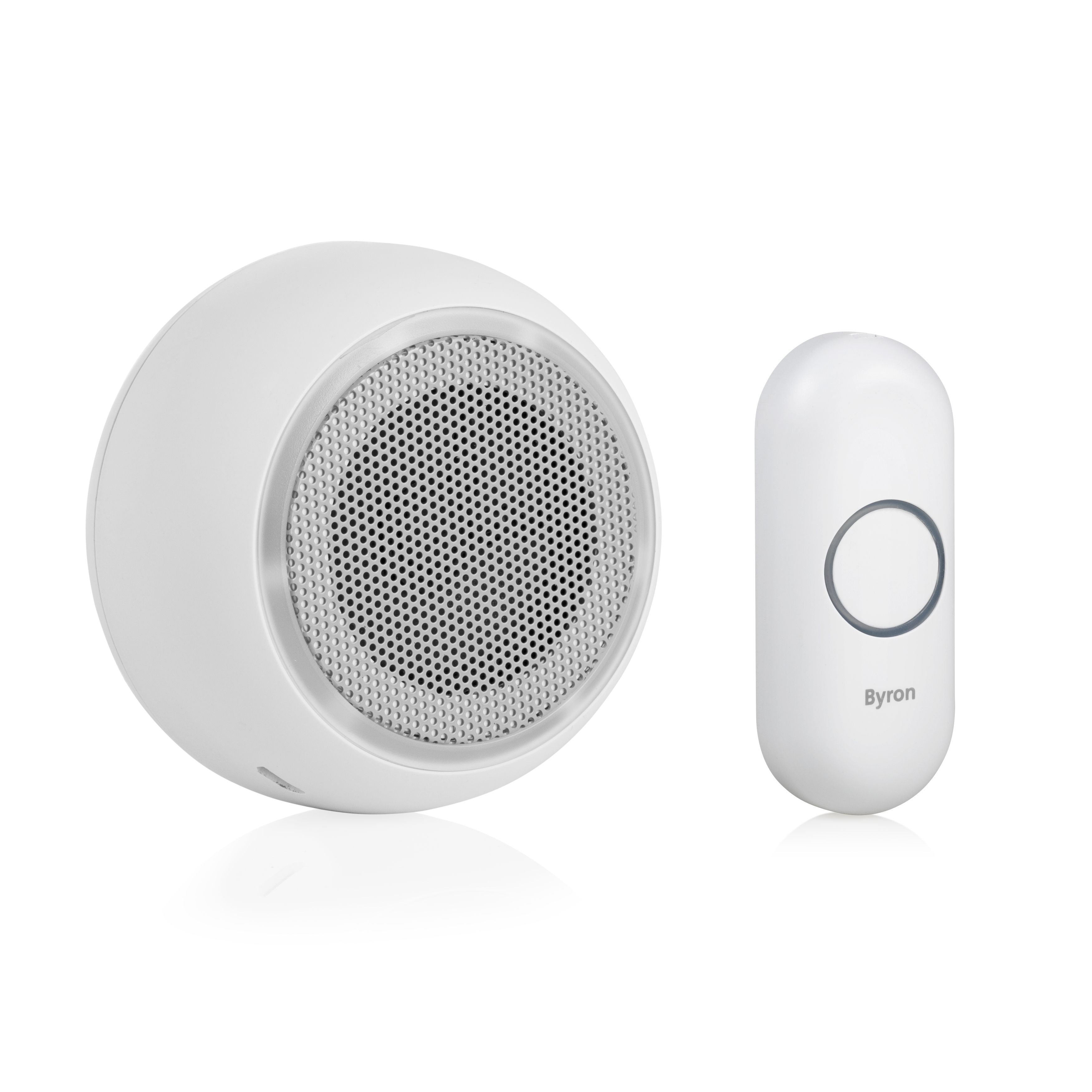 Byron DBY-23512 Draadloze deurbelset - Wit - Waterdicht - 8 Melodieën - 85 dB