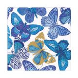 Caspari Vlinders Blauwe Luncheon Servetten - 20 stuks