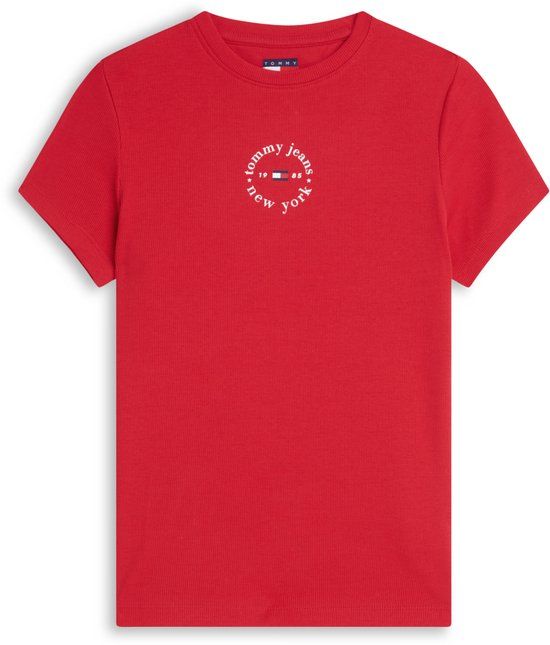 Tommy Jeans T-shirt Tjw Slim Ess Logo2 Ri Dw0dw22807 Xk9 Amaryllis Red Dames Maat - S