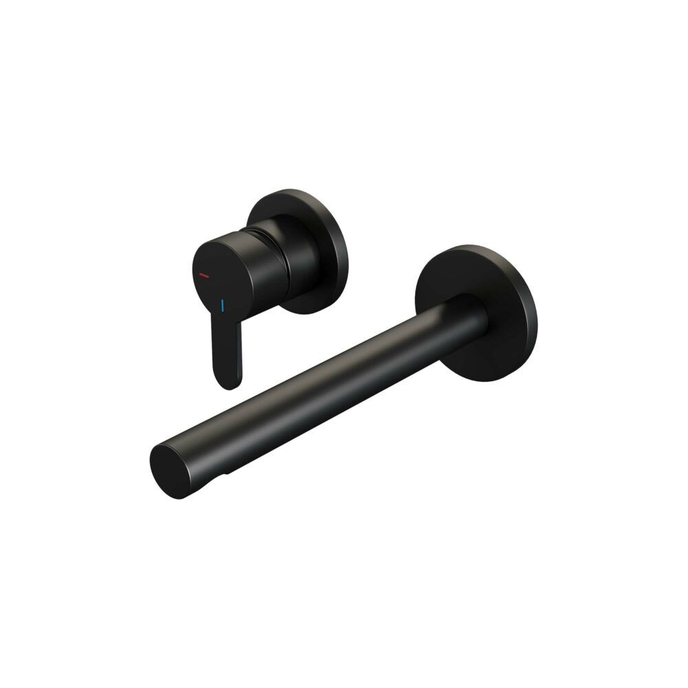 Brauer Black Edition inbouw wastafelmengkraan met rechte uitloop rechts en rozetten model D2 Zwart mat 5-S-083-S4-65