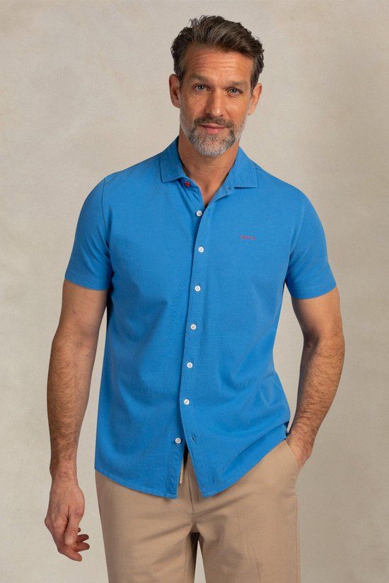 New Zealand Auckland NZA New Zealand Auckland Overhemd Shirt Short Sleeve 26cn590s 2602 Sailing Blue Mannen Maat - M