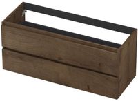INK - Onderkast 2L Greeploos Houten Keerlijst Fineer - 1200x450x520 Mm - Chocolate Fineer