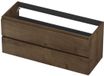 INK - Onderkast 2L Greeploos Houten Keerlijst Fineer - 1200x450x520 Mm - Chocolate Fineer