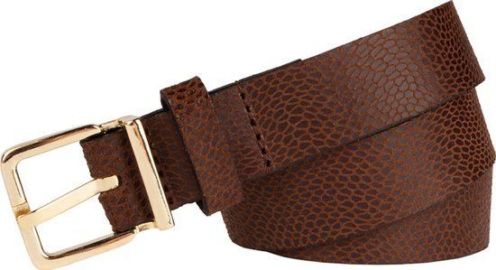 Legend Dames - Leren riem - Bruin - Slangenprint - 95cm