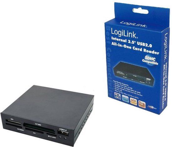 LogiLink CR0012 - Kaartlezer - USB 2.0 - Zwart