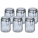 Zeller Voorraadpotten/bewaarpotten - 6x - 250 ml - grijs - glas - beugelsluiting - D8 x H10 cm