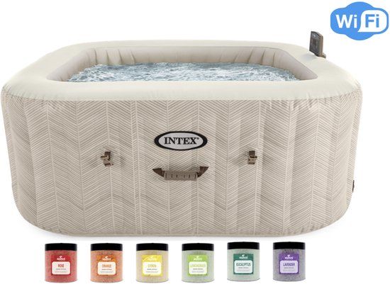 Intex PureSpa Chevron Deluxe Bubble Spa + Aquatural Set Aroma Crystals