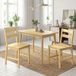 Ensemble de chaises de salle à manger en bambou, chaises de cuisine sans accoudoirs avec siège à lattes, bois naturel