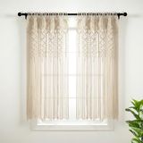 Lush Decor Boho macramé katoen textuur raamgordijn, deurgordijn, wanddecoratie, 160 cm (L) x 101,6 cm (B) - Neutraal