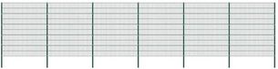 vidaXL Schuttingpaneel met palen 10,2x2 m ijzer groen
