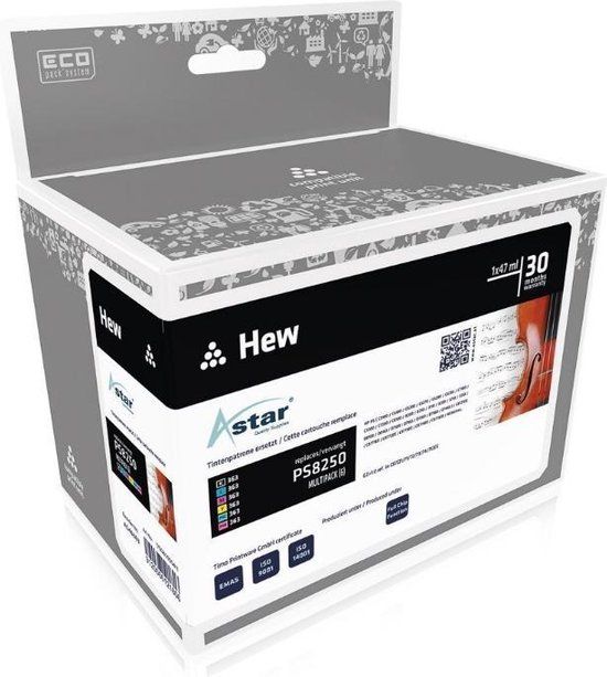 Astar AS46364 Inktcartridge Zwart, Cyaan, Magenta, Geel