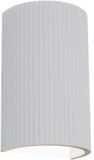 Artdelight Wandlamp Nantes ribbel H 18 cm gips wit