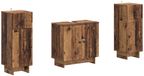vidaXL - 3-delig - badkamerkast - set - EDE - Oud - hout - Bewerkt - hout
