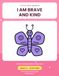 I Am Brave and Kind: Big Simple Single-Sided Coloring Book for Toddlers and Preschool Girls Ages 2-5