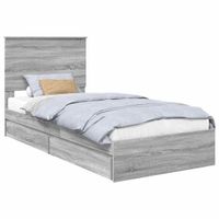 vidaXL Opbergbed Grijs Sonoma 75 x 190 cm Bewerkt hout