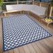 freundin Home Collection Antonia Tapijt voor binnen en buiten, plat weefsel, geometrisch patroon, weerbestendig, voor woonkamer, hal, balkon, terras en tuin, crèmeblauw, 80 x 150 cm