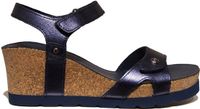 Panama Jack JULIA Sandalen met hak Blauw Leer Sleehak 5-7 cm Wijdte G Klittenband Vrouwen Maat 42