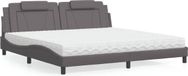 vidaXL Bed "Viana" met matras, grijs, 200x200 cm, kunstleer