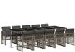 vidaXL 11-delige tuinset met kussens, polyrattan, grijs