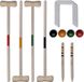 vidaXL Jeu de croquet pour 4 joueurs - Bois - Inox