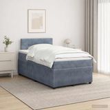 vidaXL Boxspringbed met matras, donkergrijs, 120 x 190 cm, fluweel