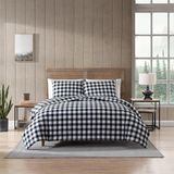 Eddie Bauer Mountain Plaid Dekbedovertrek Set, Zwart, Koning