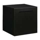 Relaxdays spaarpot, niet te openen, roestvrij staal, 15x15x15 cm, voor briefgeld en munten, zwart