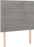 vidaXL Hoofdbord Lichtgrijs Fluweel 100x5x118/128 cm