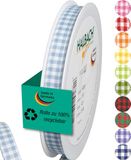 Halbach Seidenbänder Premium Vichy Karo cadeaulint (lichtblauw)