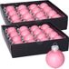 Othmar Decorations Luxe kleine kerstballen - 32x st - 4 cm - roze - glas - ice finish