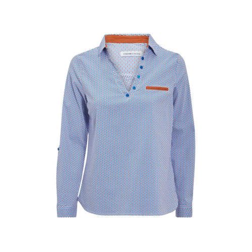 Cache Cache geweven blousetop met grafische print blauw/ roodbruin