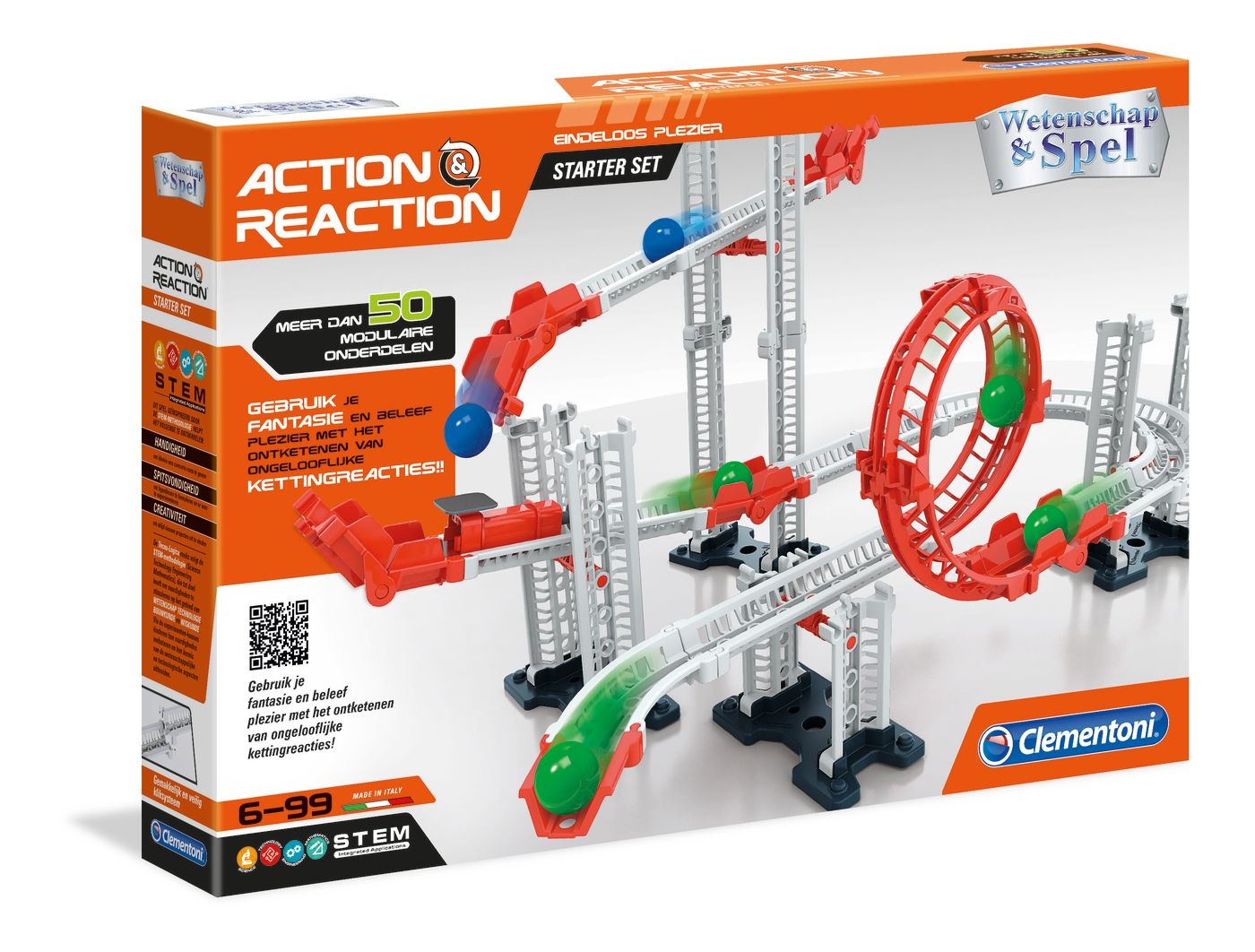 Clementoni Action & Reaction Starter Set - Marble Run - STEM Toy - 8+ Years