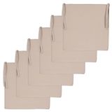 Atout Ciel Set van 6 stoelkussens, effen, vierkant, 40 x 40 cm, beige