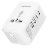 CAREHABI Universele reisadapter met 2 USB-C en 2 USB-A-poorten | 5-in-1 internationale stekker, universeel AC-stopcontact voor meer dan 200 landen, draagbare reisoplader voor Europa, UK, VS