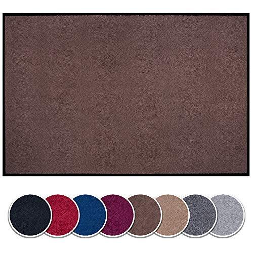 Hanse Home Wasbare binnen en buiten voetmat, effen, effen, deurmat, vuilvanger, entreetapijt, anti-slip maten, 80x120 cm, bruin