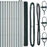 vidaXL - zeshoekig - gaashek - met - grondbevestiging - 25 - x - 1,5 - m - Groen - Mesh