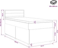 vidaXL Boxspringbed met matras, donkergrijs, 80 x 200 cm, stof