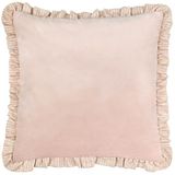 Wylder Solene Ruffle Mat Fluweel Polyester Gevuld Kussen - Roze - 45x45cm